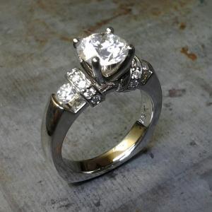 sleek modern 19k diamond engagement ring