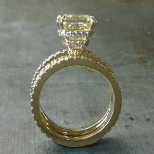 yellow gold Daimond hidden double halo engagement ring