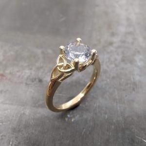 14k rose aquamarine celtic engagement ring