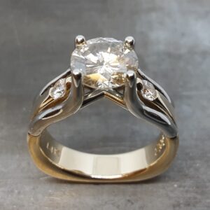 2 tone gold engagement ring
