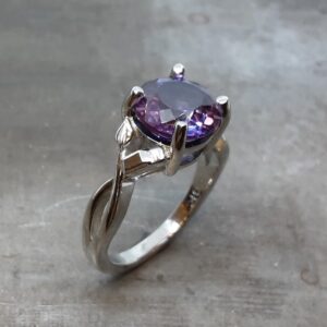 19k purple sapphire SUV engagement ring
