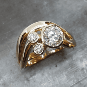jane ring 14k bezel