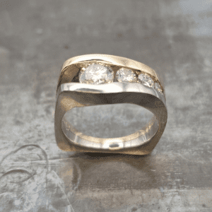 2 tone custom diamond ring