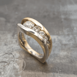 2 tone custom diamond ring